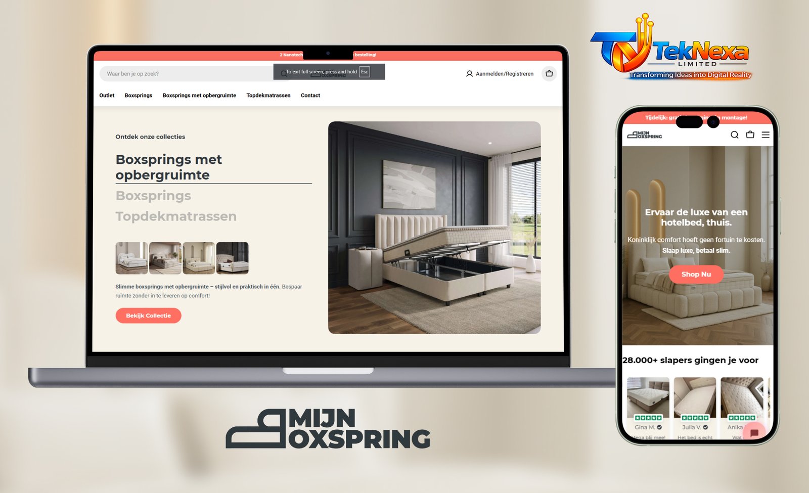 Mijnboxspring — E-commerce